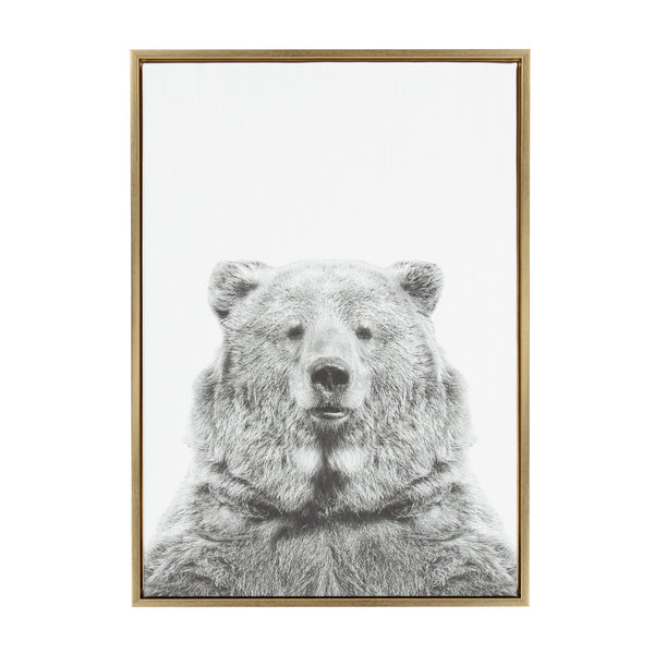 kate & laurel Sylvie Bear Framed Canvas by Simon Te Tai