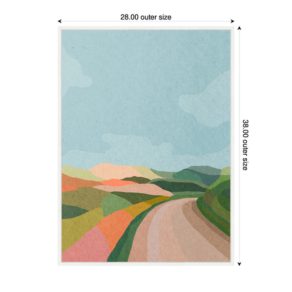 Kate & Laurel Sylvie Beautiful Landscape With Road Framed Canvas By July Art Prints