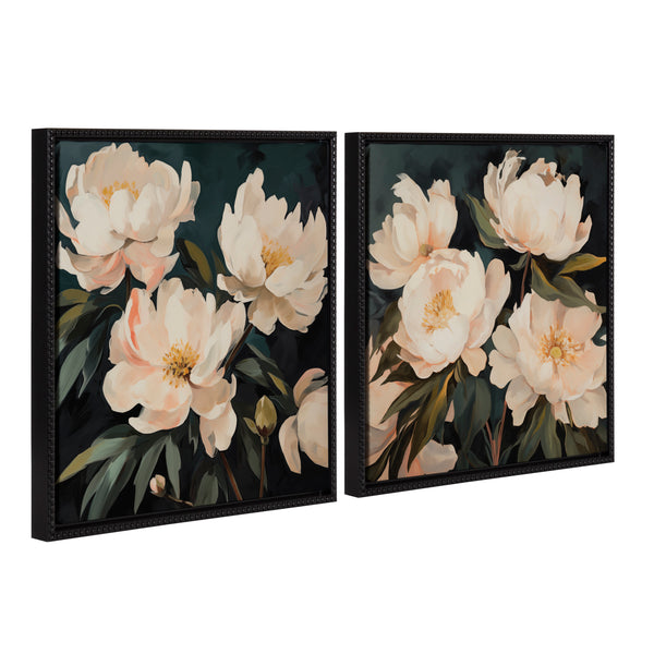 Kate & Laurel Sylvie Beautiful Painterly Floral Bouquets Framed Canvas Art Set By The Creative Bunch Studio