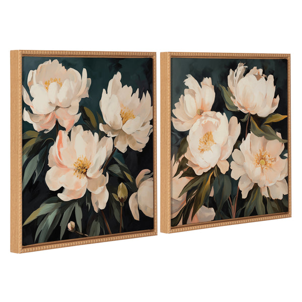 kate & laurel Sylvie Beautiful Painterly Floral Bouquets Framed Canvas Art Set by The Creative Bunch Studio