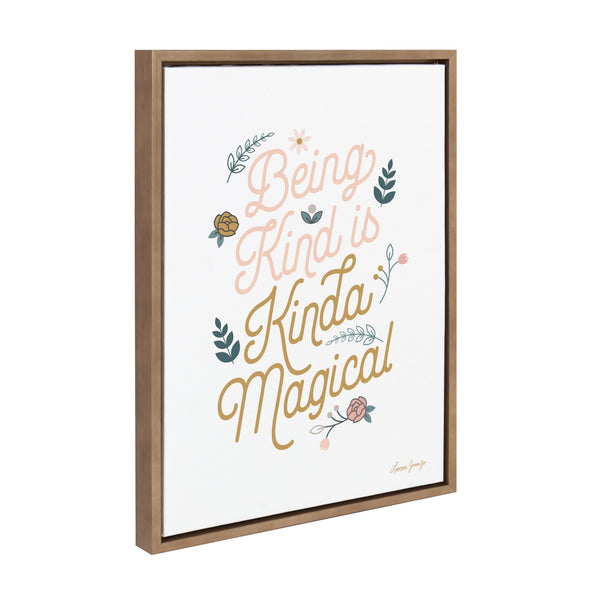 Kate & Laurel Sylvie Being Kind Is Kinda Magical V2 Framed Canvas By Yellow Heart Art