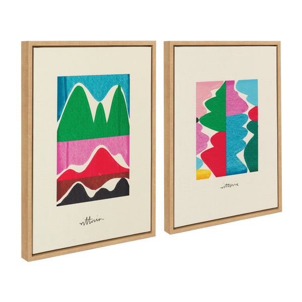 kate & laurel Sylvie Beyond Our Wildest Dreams and Remember When People Kissed Framed Canvas Art Set by Amber Vittoria
