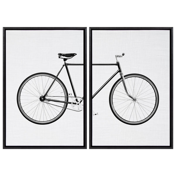 Kate & Laurel Sylvie Bicycle Framed Canvas By Simon Te Of Tai Prints
