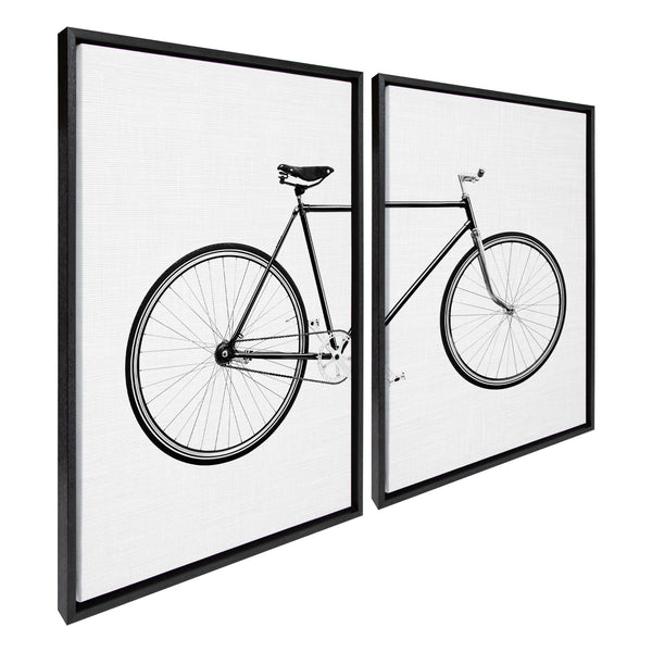 Kate & Laurel Sylvie Bicycle Framed Canvas By Simon Te Of Tai Prints
