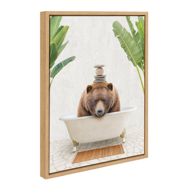 kate & laurel Sylvie Big Bear Bali Bath Framed Canvas by Amy Peterson Art Studio