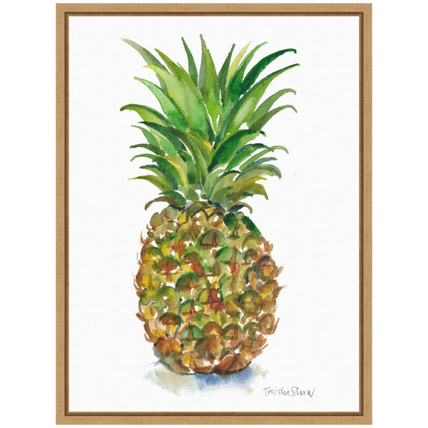 Kate & Laurel Sylvie Big Bright Pineapple Framed Canvas By Patricia Shaw