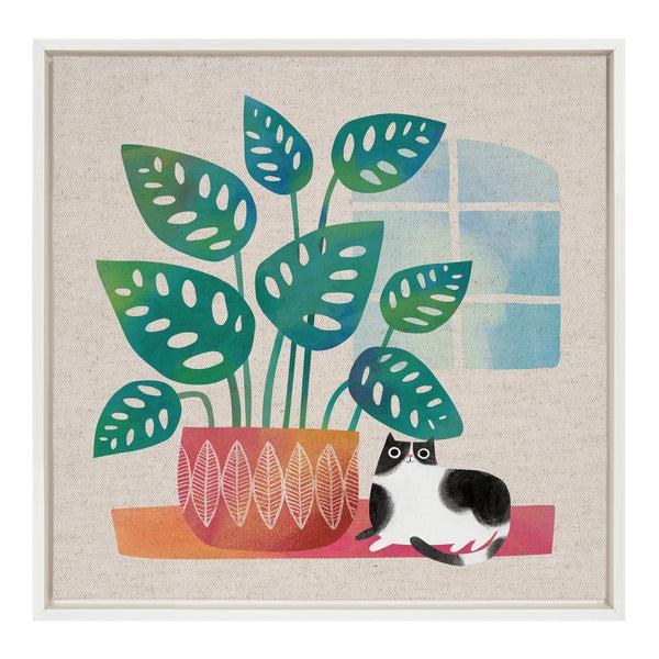 Kate & Laurel Sylvie Big Plant Framed Canvas By Planet Cat