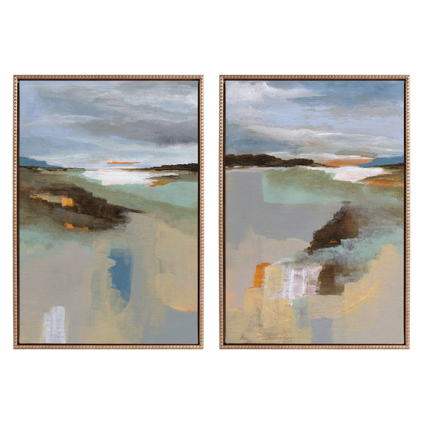 Kate & Laurel Sylvie Big Sur I And II Framed Canvas Art Set By Nikita Jariwala