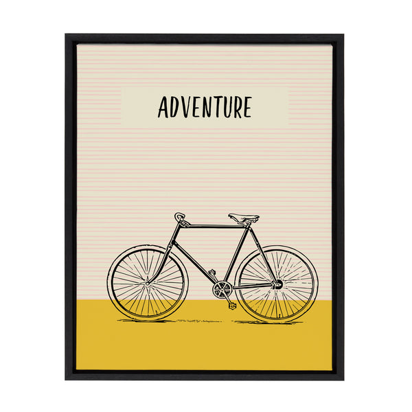 kate & laurel Sylvie Bike Yellow Adventure Framed Canvas by Apricot and Birch