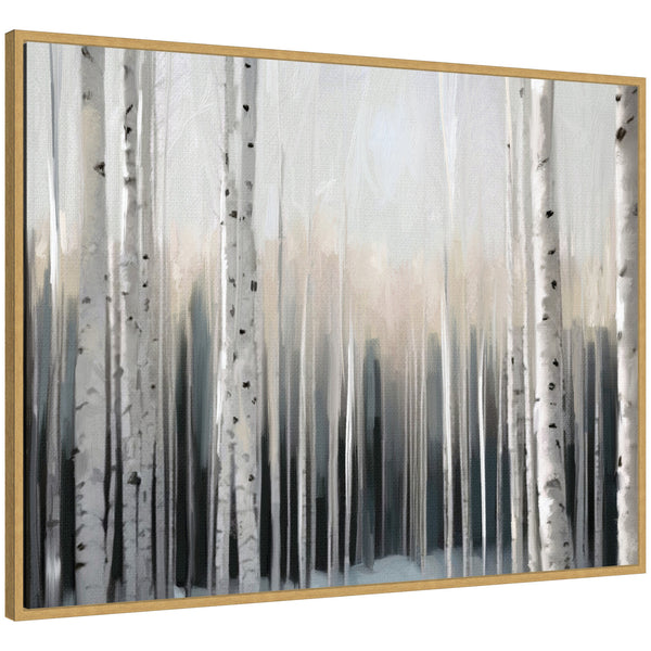 Kate & Laurel Sylvie Birch Tree Glow Framed Canvas By Mary Sparrow