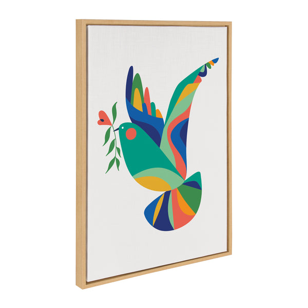 Kate & Laurel Sylvie Bird Of Peace Framed Canvas By Rachel Lee Of My Dream Wall
