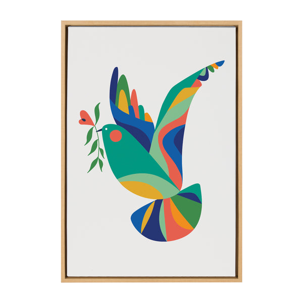 Kate & Laurel Sylvie Bird Of Peace Framed Canvas By Rachel Lee Of My Dream Wall