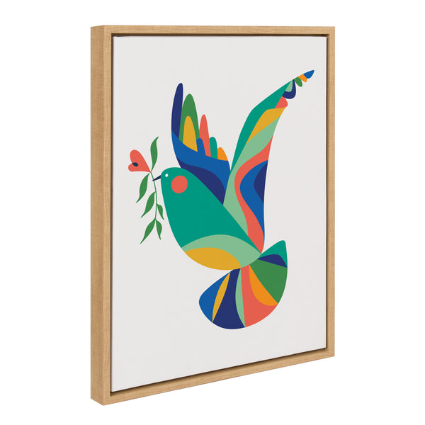 kate & laurel Sylvie Bird of Peace Framed Canvas by Rachel Lee of My Dream Wall