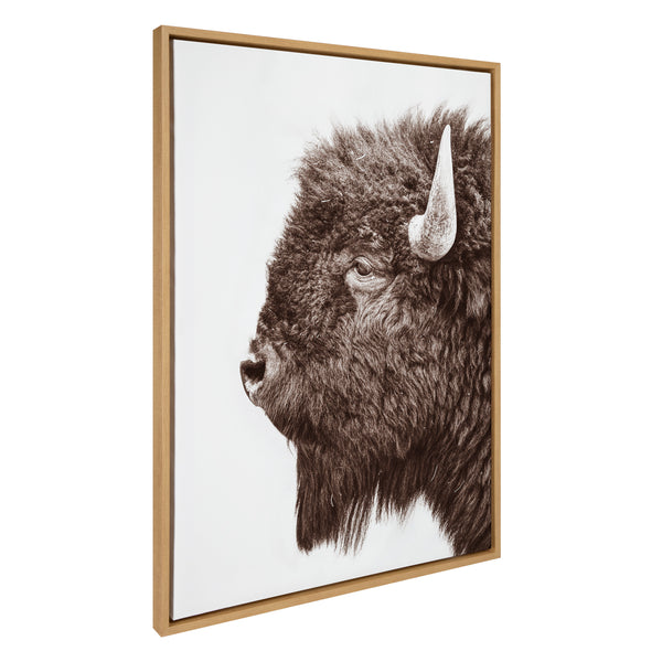 Kate & Laurel Sylvie Bison Profile Framed Canvas By Amy Peterson Art Studio