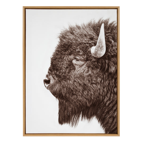 Kate & Laurel Sylvie Bison Profile Framed Canvas By Amy Peterson Art Studio
