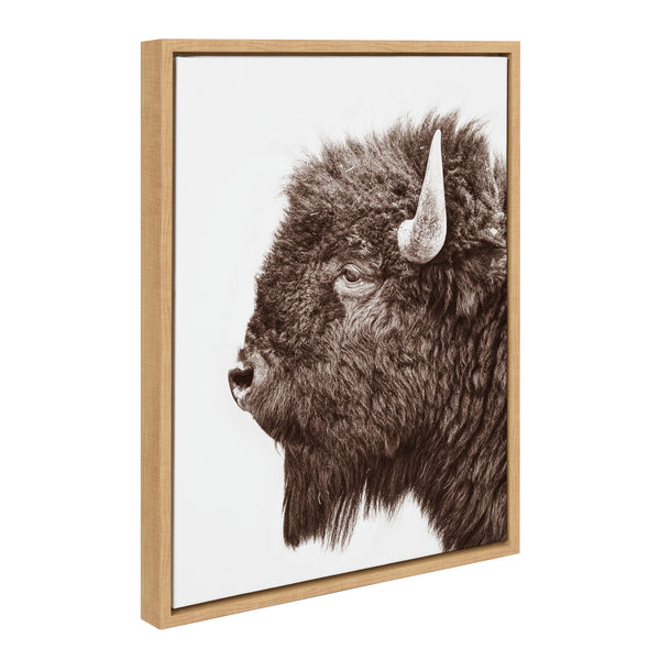 kate & laurel Sylvie Bison Profile Framed Canvas by Amy Peterson Art Studio