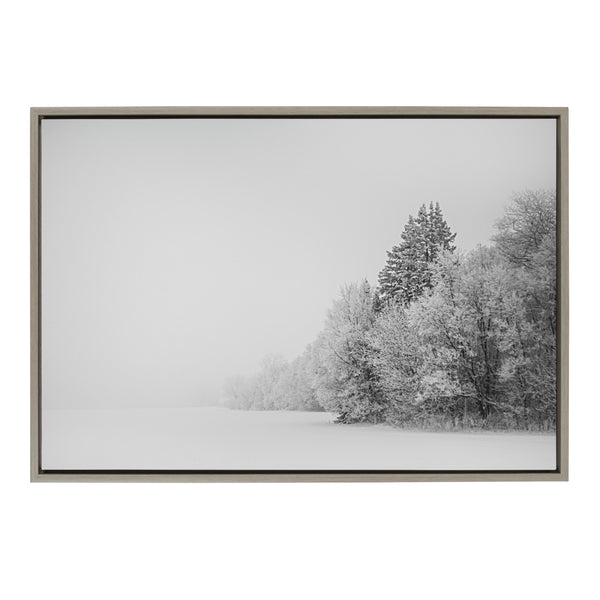kate & laurel Sylvie Black and White Snow Day Framed Canvas by Emiko and Mark Franzen of F2Images