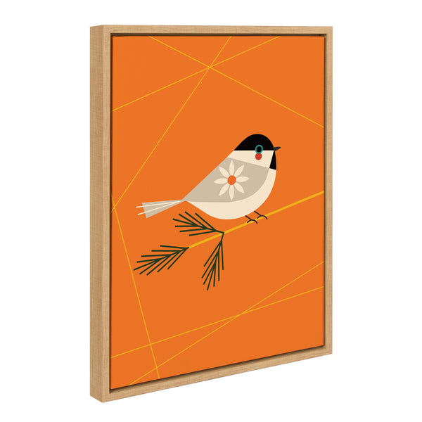 kate & laurel Sylvie Black-Capped Chickadee Framed Canvas by Amber Leaders Designs