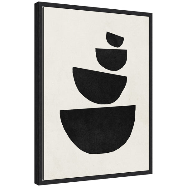 Kate & Laurel Sylvie Black Geometric Abstract 1 Framed Canvas By July Art Prints