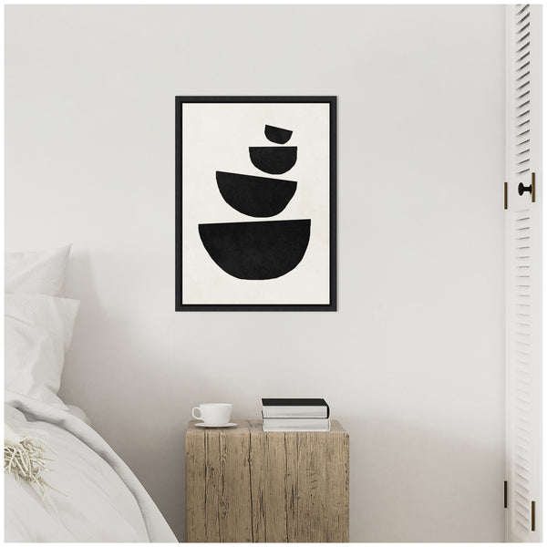 Kate & Laurel Sylvie Black Geometric Abstract 1 Framed Canvas By July Art Prints