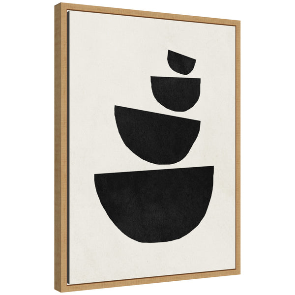 kate & laurel Sylvie Black Geometric Abstract 1 Framed Canvas by July Art Prints