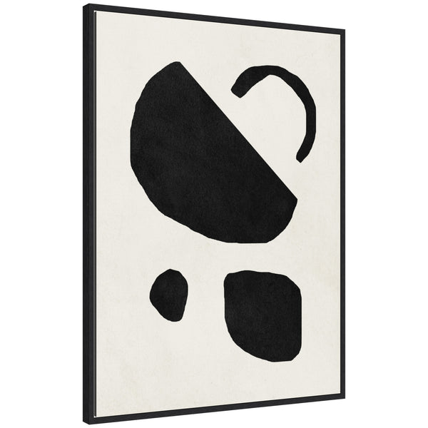 Kate & Laurel Sylvie Black Geometric Abstract 2 Framed Canvas By July Art Prints