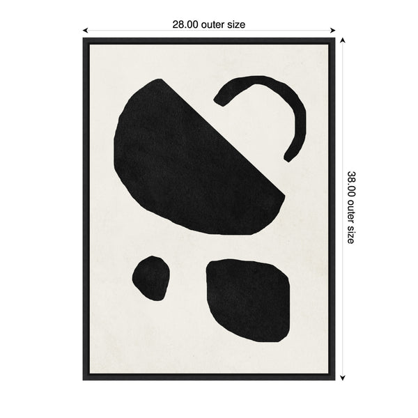 Kate & Laurel Sylvie Black Geometric Abstract 2 Framed Canvas By July Art Prints