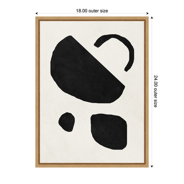 Kate & Laurel Sylvie Black Geometric Abstract 2 Framed Canvas By July Art Prints