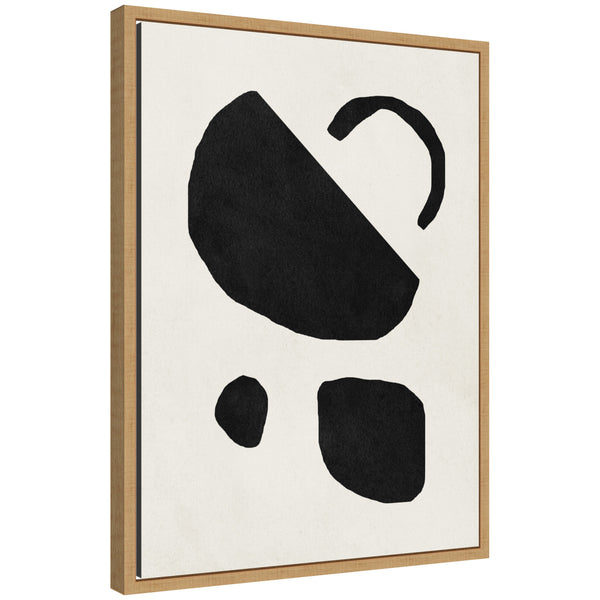 kate & laurel Sylvie Black Geometric Abstract 2 Framed Canvas by July Art Prints