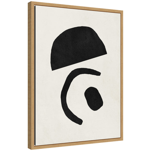 Kate & Laurel Sylvie Black Geometric Abstract 3 Framed Canvas By July Art Prints