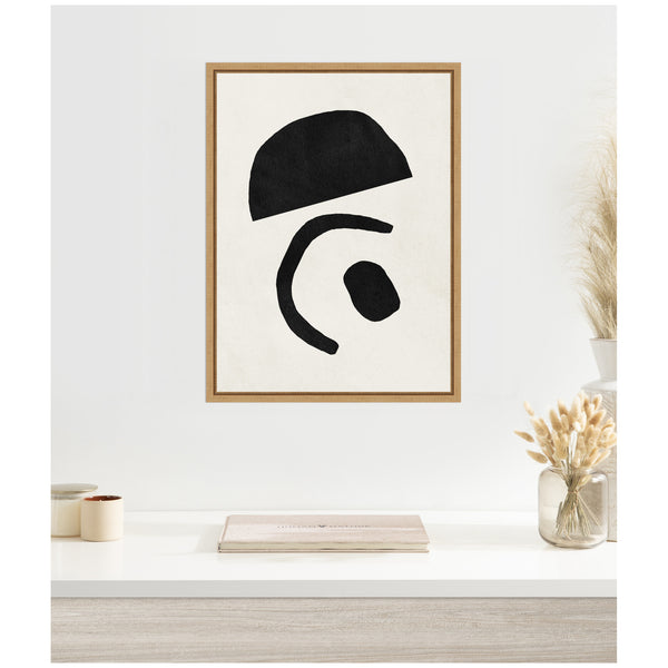 Kate & Laurel Sylvie Black Geometric Abstract 3 Framed Canvas By July Art Prints