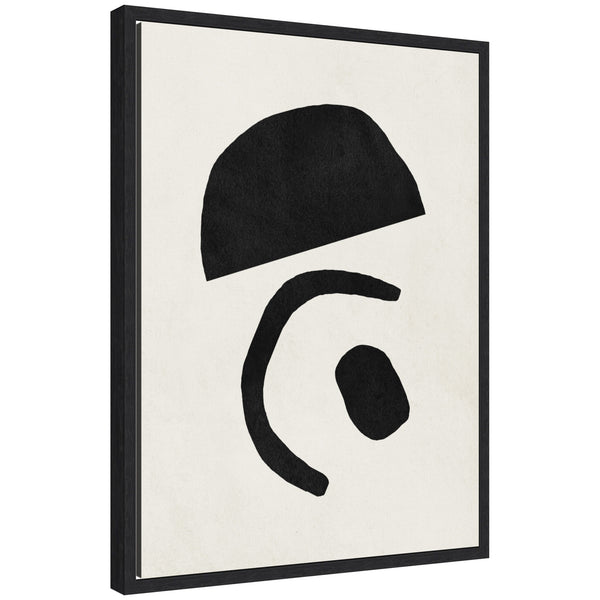 kate & laurel Sylvie Black Geometric Abstract 3 Framed Canvas by July Art Prints