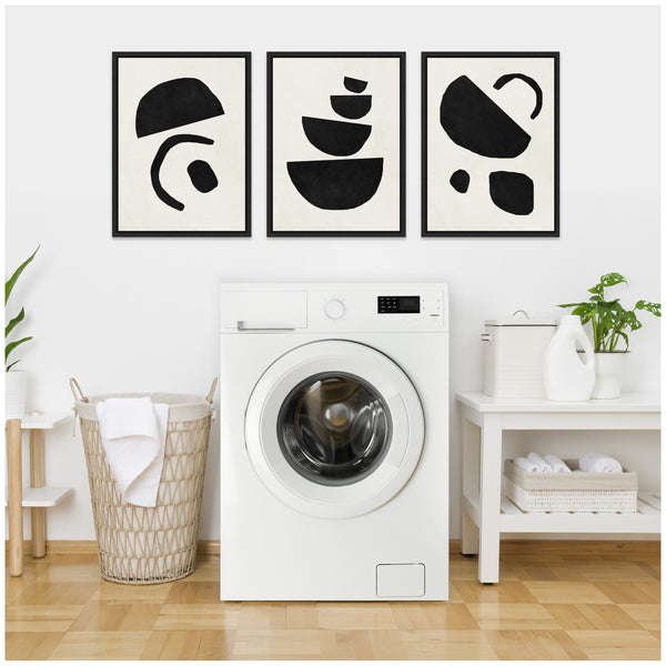 Kate & Laurel Sylvie Black Geometric Abstracts Framed Canvas Art Set By July Art Prints