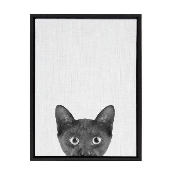 Kate & Laurel Sylvie Black Kitten Framed Canvas By Simon Te Of Tai Prints