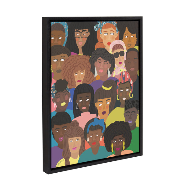Kate & Laurel Sylvie Black People United Framed Canvas By Queenbe Monyei
