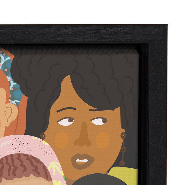 Kate & Laurel Sylvie Black People United Framed Canvas By Queenbe Monyei