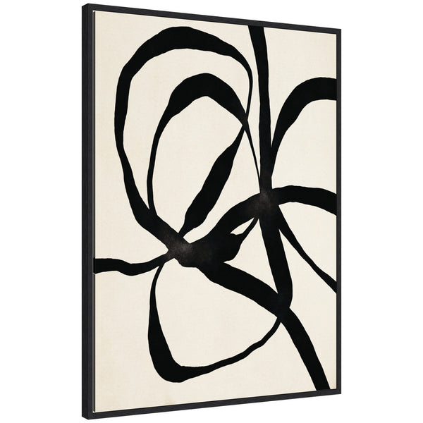 kate & laurel Sylvie Black Twist 1 Framed Canvas by Alicia Bock