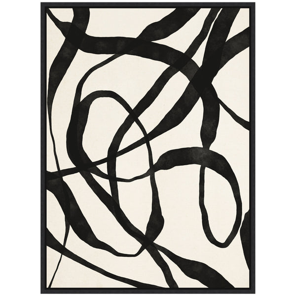 Kate & Laurel Sylvie Black Twist 4 Framed Canvas By Alicia Bock