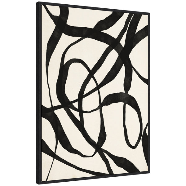 kate & laurel Sylvie Black Twist 4 Framed Canvas by Alicia Bock