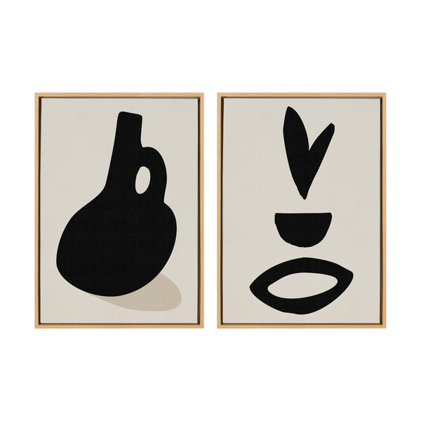 Kate & Laurel Sylvie Black Vase And Fly Away Framed Canvas By Rocket Jack