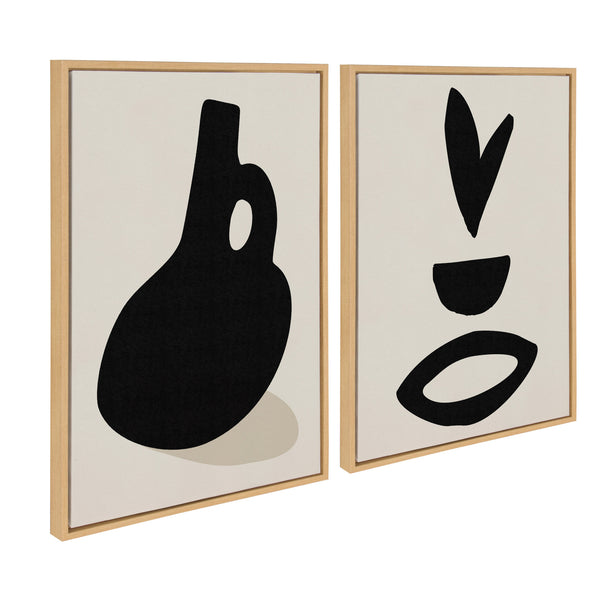 kate & laurel Sylvie Black Vase and Fly Away Framed Canvas by Rocket Jack