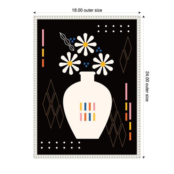 Kate & Laurel Sylvie Black Vase Framed Canvas By Amber Leaders