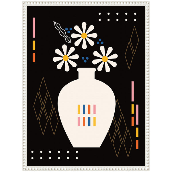 Kate & Laurel Sylvie Black Vase Framed Canvas By Amber Leaders