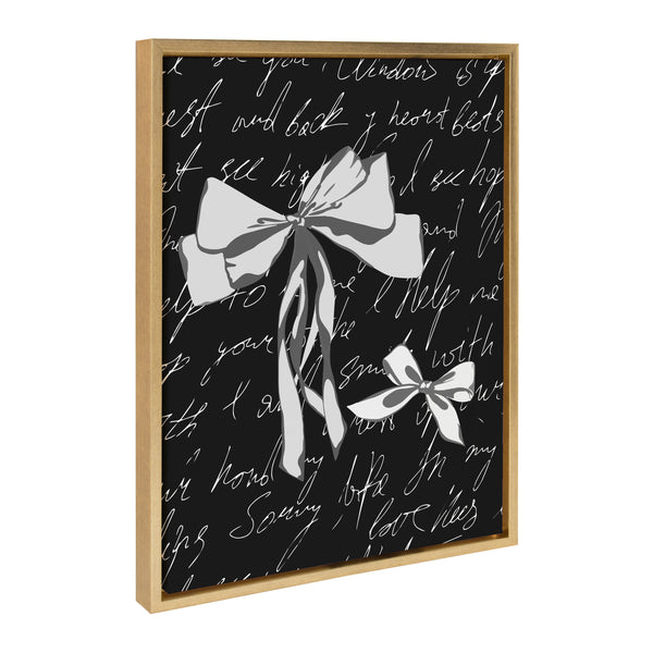 kate & laurel Sylvie Black White Bow Framed Canvas by Honey Island Studio
