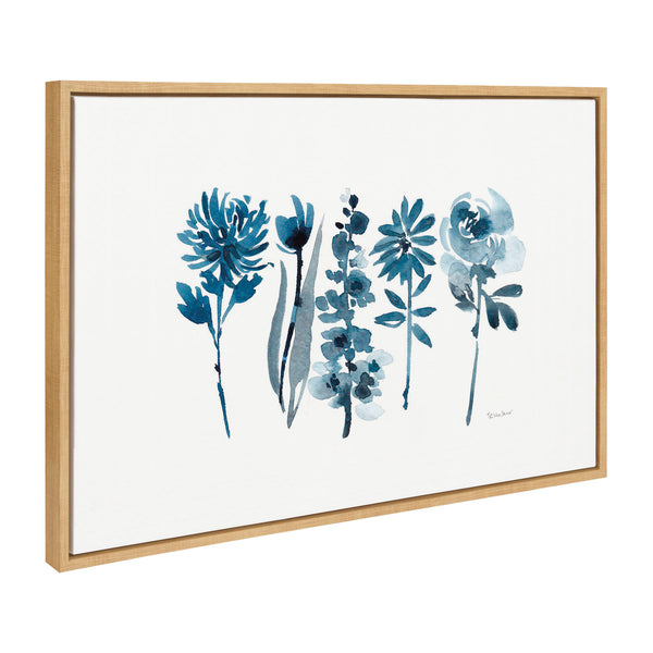 Kate & Laurel Sylvie Blue Blooms Framed Canvas By Patricia Shaw