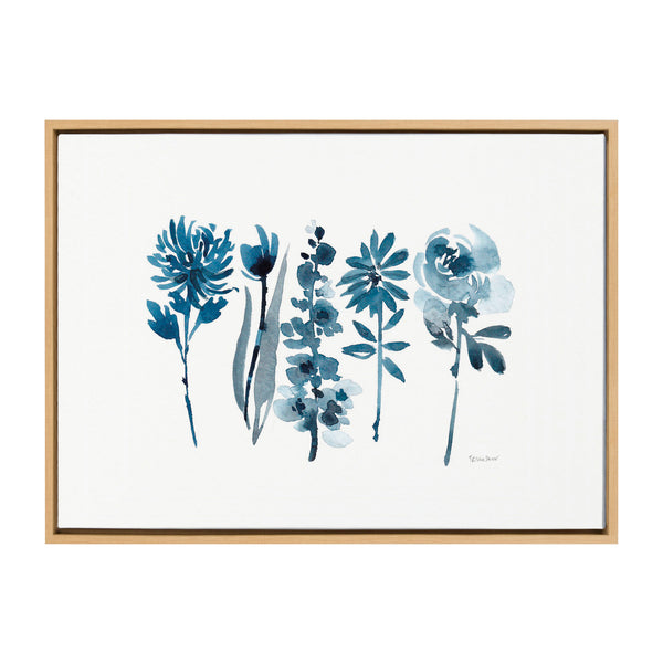 kate & laurel Sylvie Blue Blooms Framed Canvas by Patricia Shaw