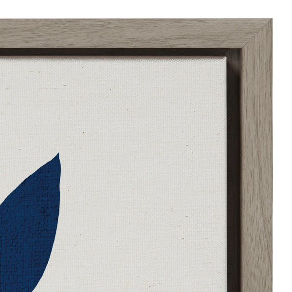 Kate & Laurel Sylvie Blue Botanical Framed Canvas Gray 23x33