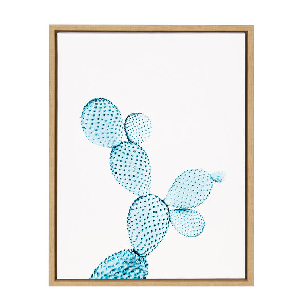 kate & laurel Sylvie Blue Cactus Framed Canvas by Simon Te Tai