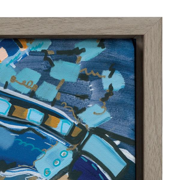 Kate & Laurel Sylvie Blue Dream Framed Canvas By Leah Nadeau