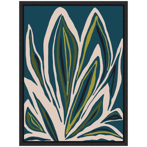 Kate & Laurel Sylvie Blue Flora 1 Framed Canvas By Alicia Bock
